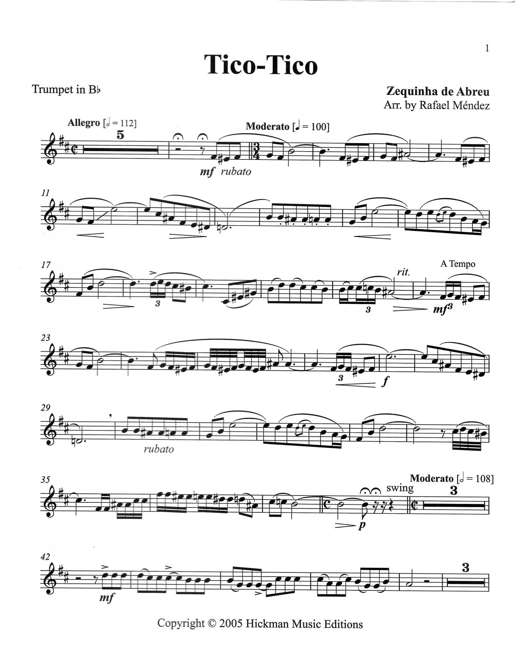 <b>Tico-Tico</b>Zequinha de Abreu (arr. by Mendez) - Image 2