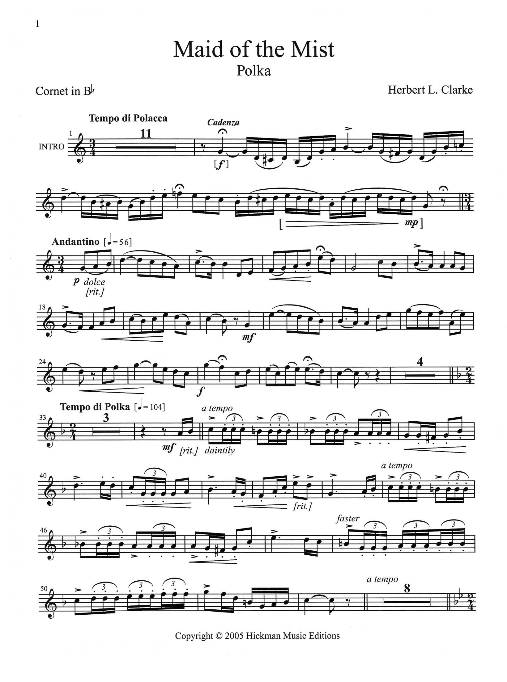 <b>Title: Maid of the Mist</b>Composer: Clarke, Herbert L. - Image 2