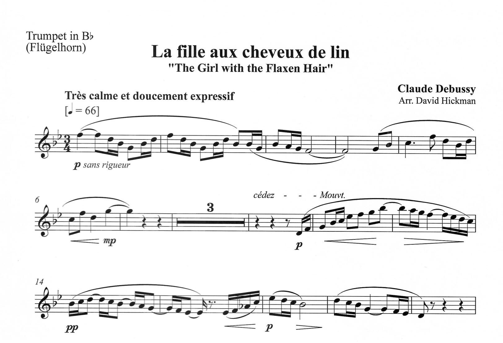 <b>Girl with the Flaxen Hair</B>Composer: Claude Debussy (Arranged by David Hickman) - Image 2