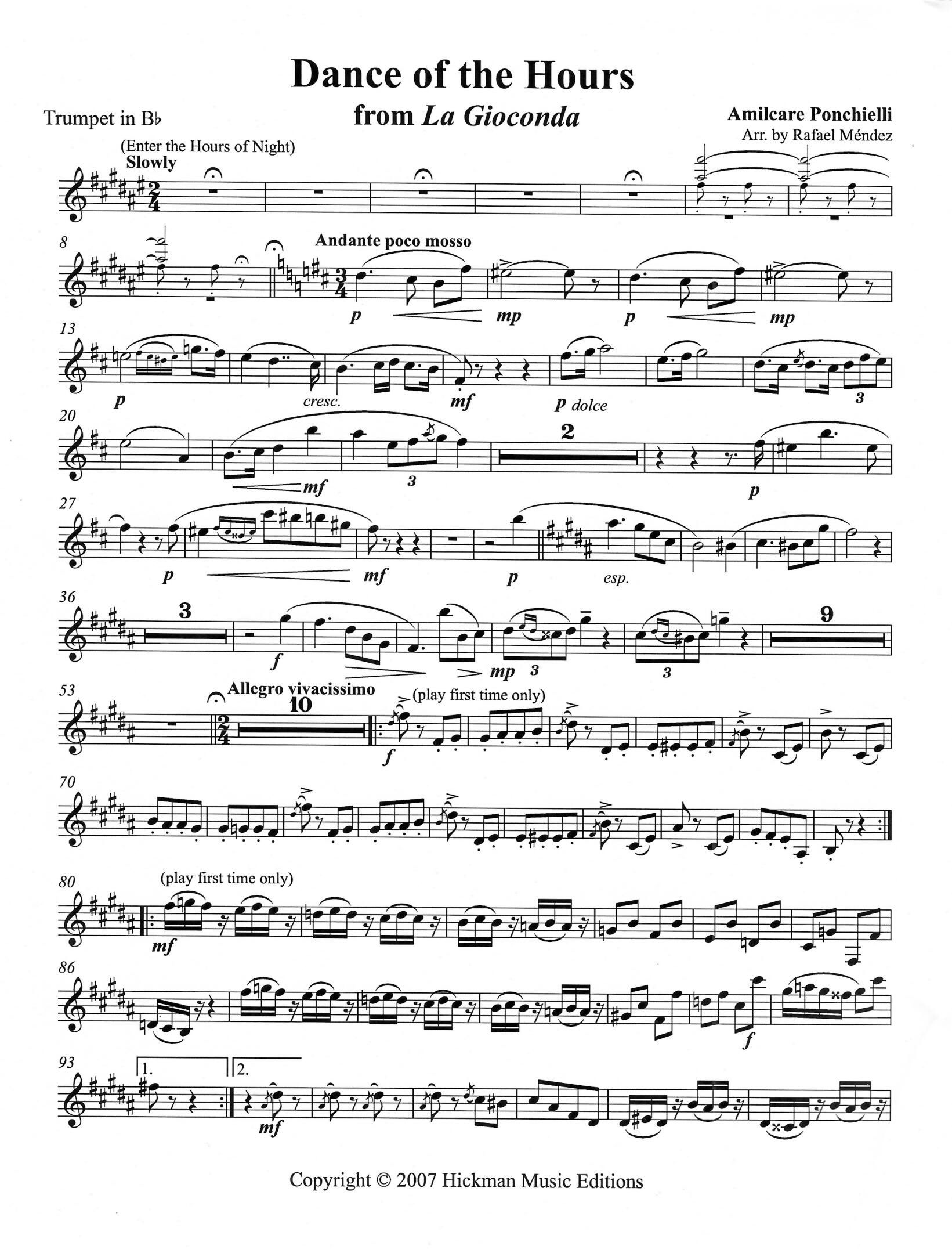 <B>Dance of the Hours</B><BR>Ponchielli (Arr. Rafael Mendez) - Image 2