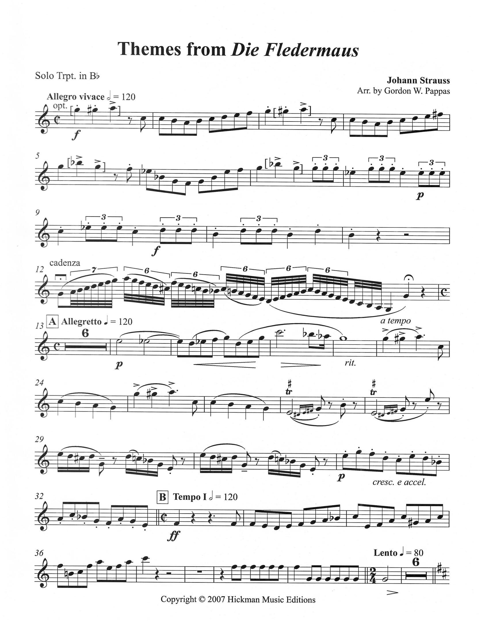 <B>Themes from "Die Fledermaus"</B>J. Strauss (Arr. Gordon Pappas) - Image 2