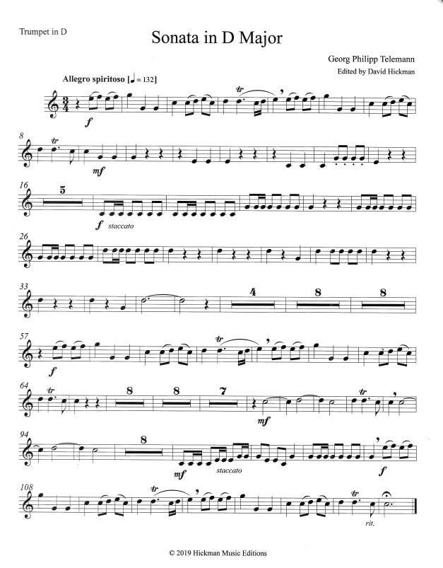 <b>Sonata in D Major</b>Georg Phillipp Telemann - Image 2