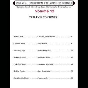 <b>Title: Essential Orchestral Excerpts for Trumpet, Vol. 12</b><br>Edited by Jean-Christophe Dobrzelewski