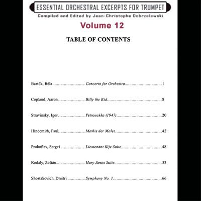 <b>Title: Essential Orchestral Excerpts for Trumpet, Vol. 12</b><br>Edited by Jean-Christophe Dobrzelewski